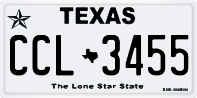 TX license plate CCL3455