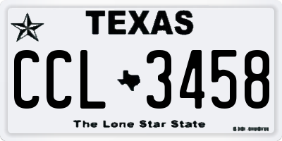 TX license plate CCL3458