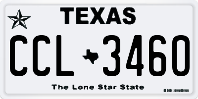 TX license plate CCL3460
