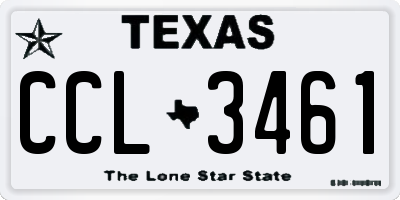 TX license plate CCL3461