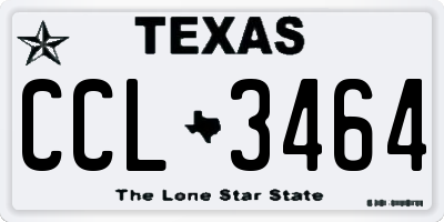 TX license plate CCL3464