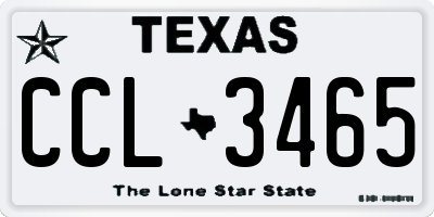 TX license plate CCL3465