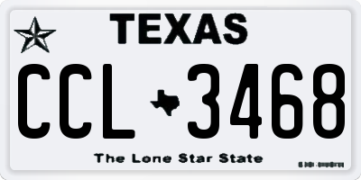 TX license plate CCL3468