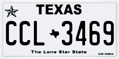 TX license plate CCL3469