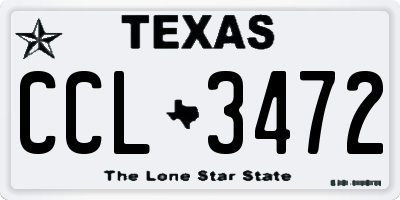 TX license plate CCL3472