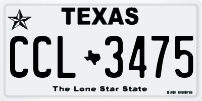 TX license plate CCL3475