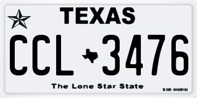 TX license plate CCL3476