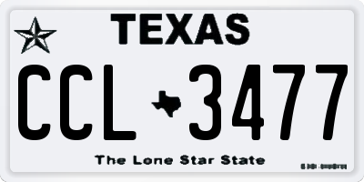 TX license plate CCL3477