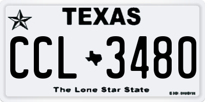 TX license plate CCL3480