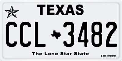 TX license plate CCL3482