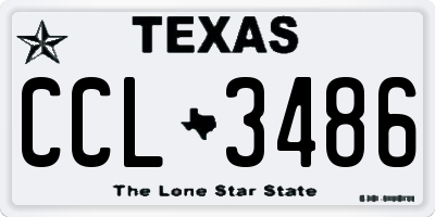 TX license plate CCL3486