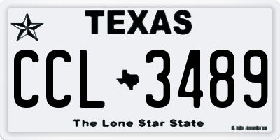 TX license plate CCL3489