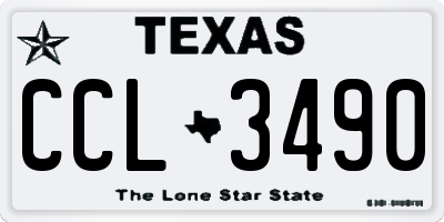 TX license plate CCL3490