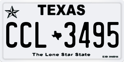 TX license plate CCL3495