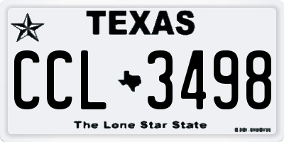 TX license plate CCL3498