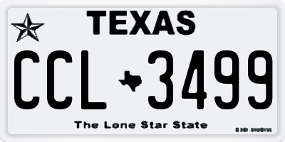 TX license plate CCL3499