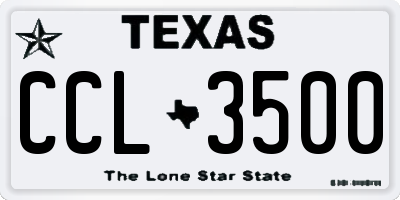 TX license plate CCL3500