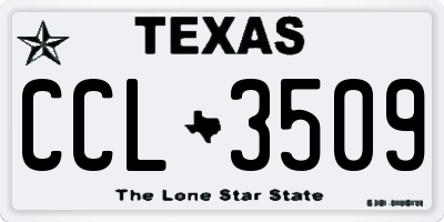 TX license plate CCL3509