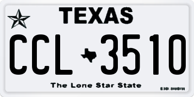 TX license plate CCL3510