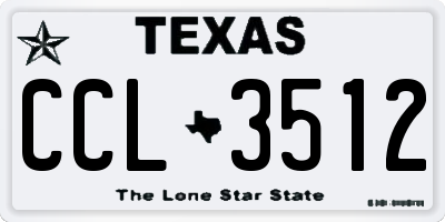 TX license plate CCL3512