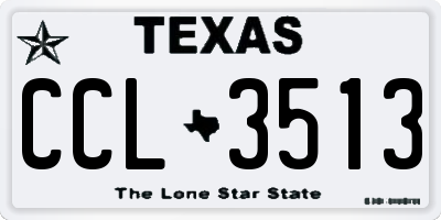 TX license plate CCL3513
