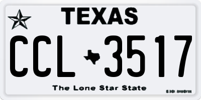TX license plate CCL3517