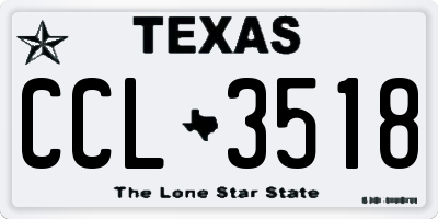 TX license plate CCL3518