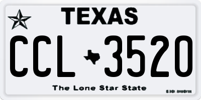 TX license plate CCL3520