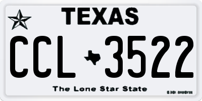 TX license plate CCL3522