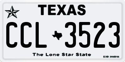 TX license plate CCL3523