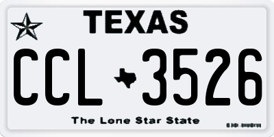 TX license plate CCL3526