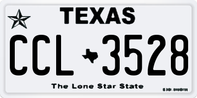 TX license plate CCL3528