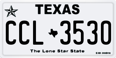 TX license plate CCL3530
