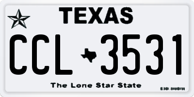 TX license plate CCL3531