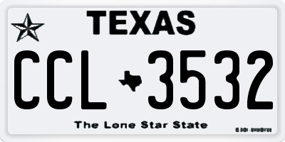 TX license plate CCL3532