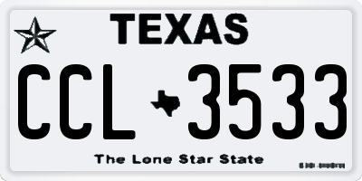 TX license plate CCL3533