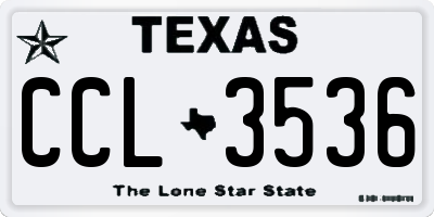 TX license plate CCL3536