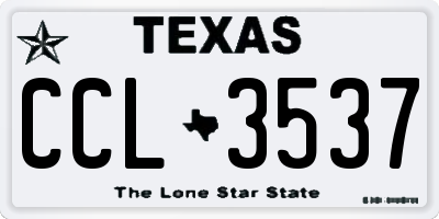 TX license plate CCL3537