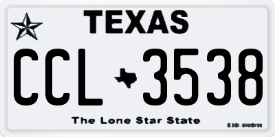 TX license plate CCL3538