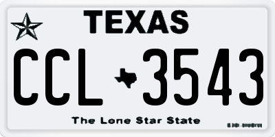 TX license plate CCL3543