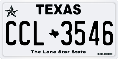 TX license plate CCL3546