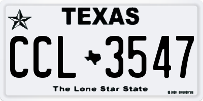 TX license plate CCL3547
