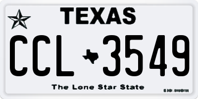 TX license plate CCL3549