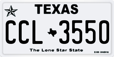 TX license plate CCL3550