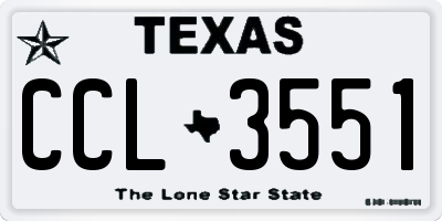 TX license plate CCL3551
