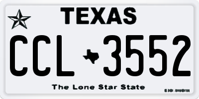 TX license plate CCL3552