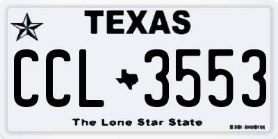 TX license plate CCL3553