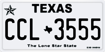 TX license plate CCL3555