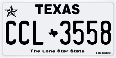 TX license plate CCL3558