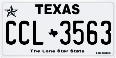 TX license plate CCL3563